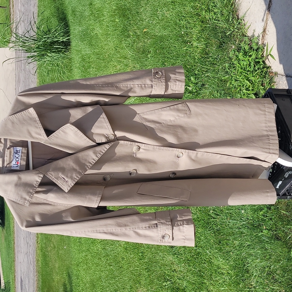 The Jack Set Womens size 8 petite tan trench long peacoat formal coat
